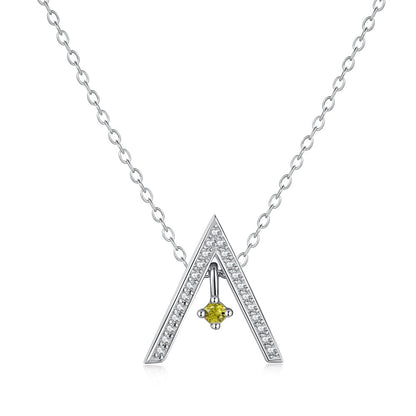 [Vivid Aurora]Sparkling "A" Shape Necklace