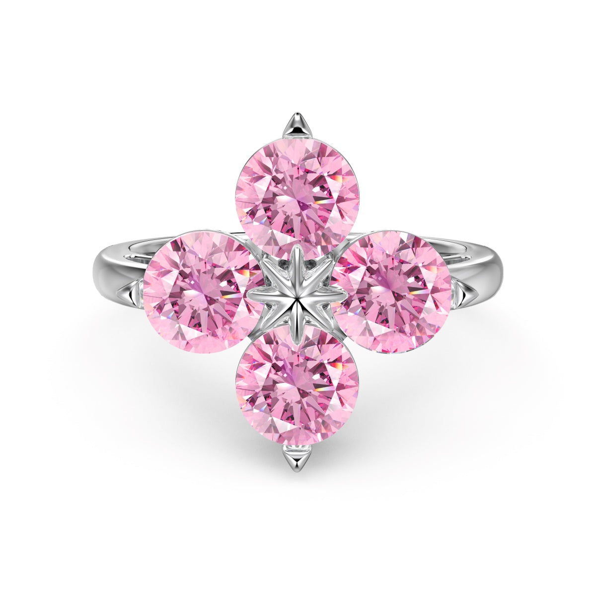 [Vivid Aurora]Four-Leaf Clover Eight-Pointed Star Ring