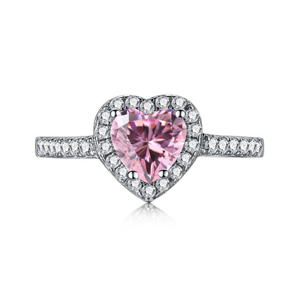 [Vivid Aurora]Eternity Splashy Romantic Heart Shape Lover Ring