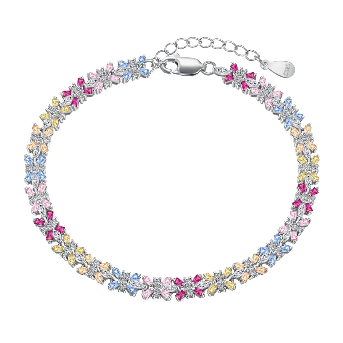 [Vivid Aurora]Radiant Colorful Emerald Cut Party Bracelet