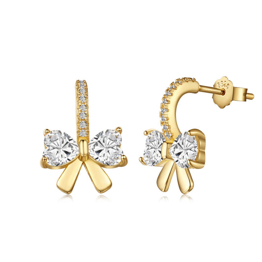 [Vivid Aurora]Exquisite Earrings With Heart-Shaped Bow Design