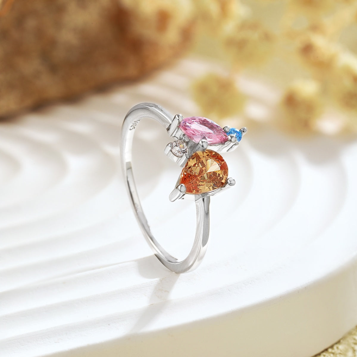 [Vivid Aurora]Radiant Colorful Multi Cut Daily Ring