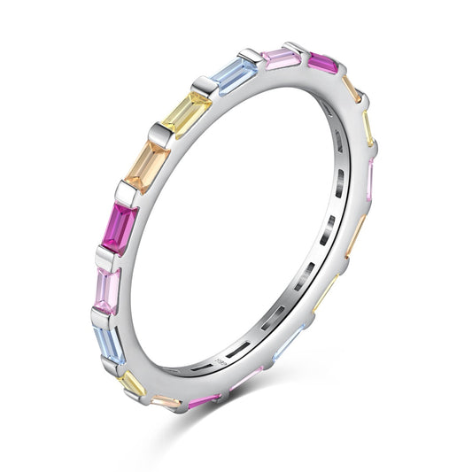 [Vivid Aurora]Exquisite Multicolored Emerald Cut Daily Ring