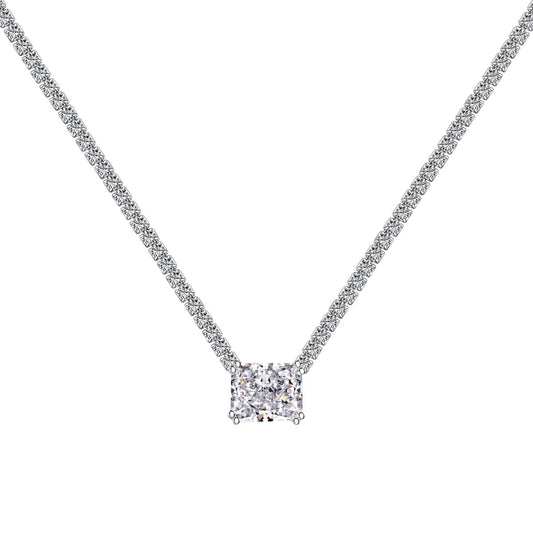 [Vivid Aurora]4.0 Carat Elegant Radiant Cut Necklace