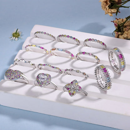 [Vivid Aurora]Lively In Shades Elegant Radiant Cut Daily Ring